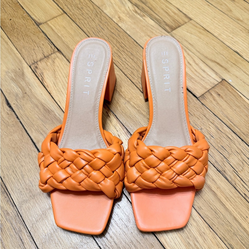 Orange Woven Strap Mules by ESPRIT